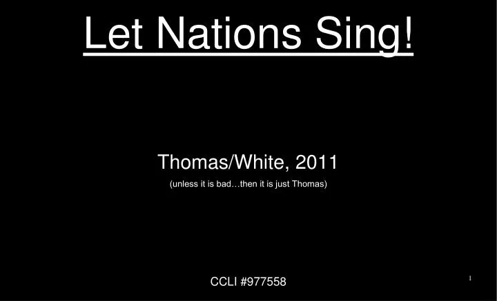 let nations sing