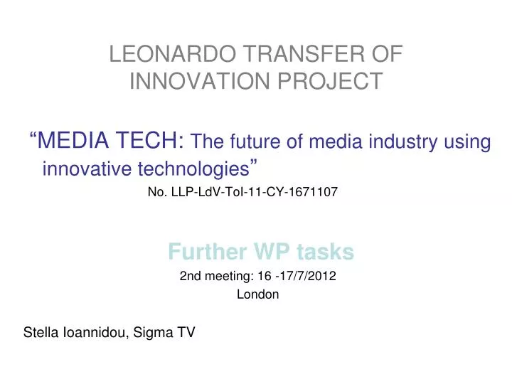 leonardo transfer of innovation project