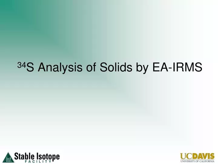34 s analysis of solids by ea irms
