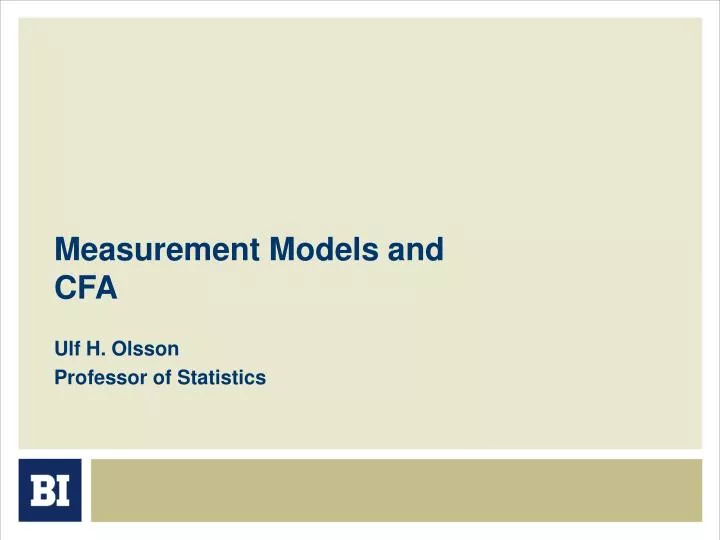 measurement models and cfa
