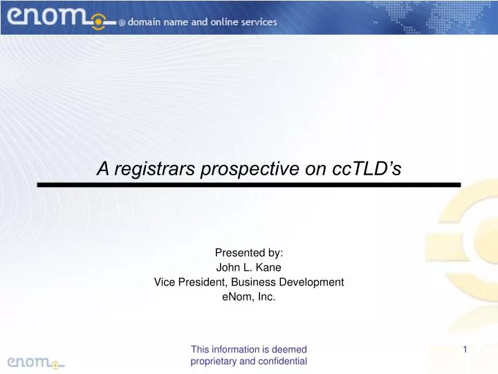 a registrars prospective on cctld s