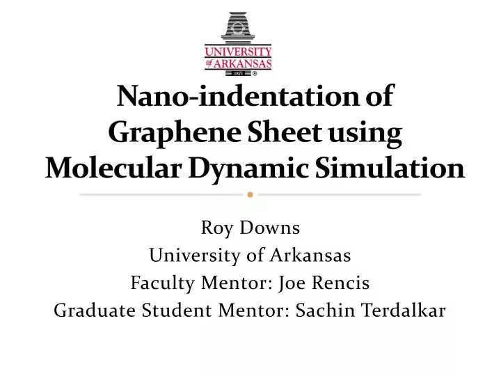 nano indentation of graphene sheet using molecular dynamic simulation