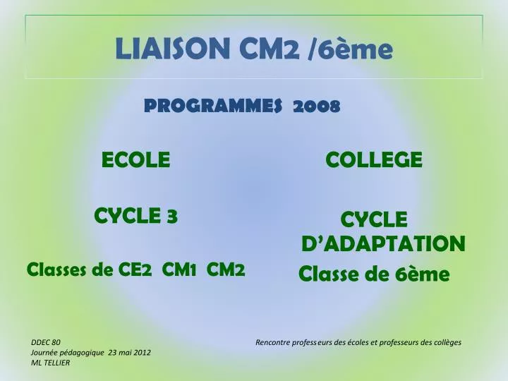 liaison cm2 6 me