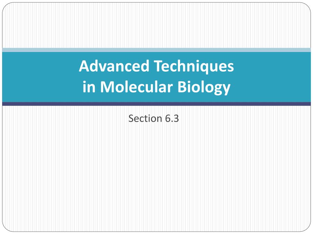 PPT - Advanced Techniques in Molecular Biology PowerPoint Presentation ...