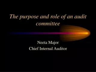 The purpose and role of an audit committee