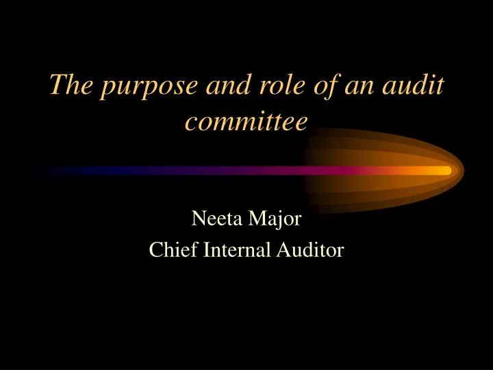the purpose and role of an audit committee