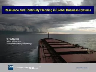 Resilience and Continuity Planning in Global Business Systems