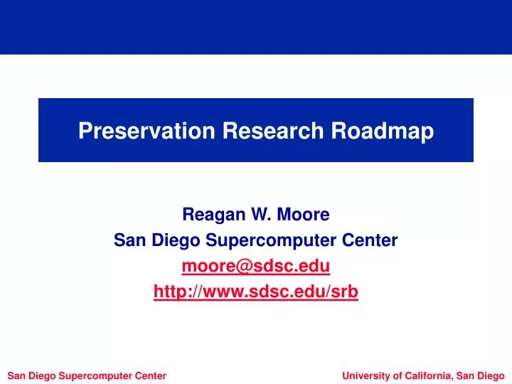 preservation research roadmap