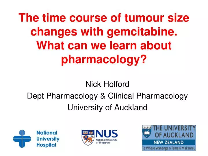 the time course of tumour size changes with gemcitabine what can we learn about pharmacology