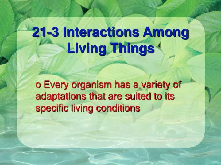 21 3 interactions among living things
