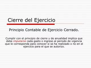 cierre del ejercicio