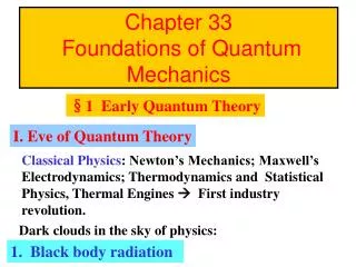 Chapter 33 Foundations of Quantum Mechanics