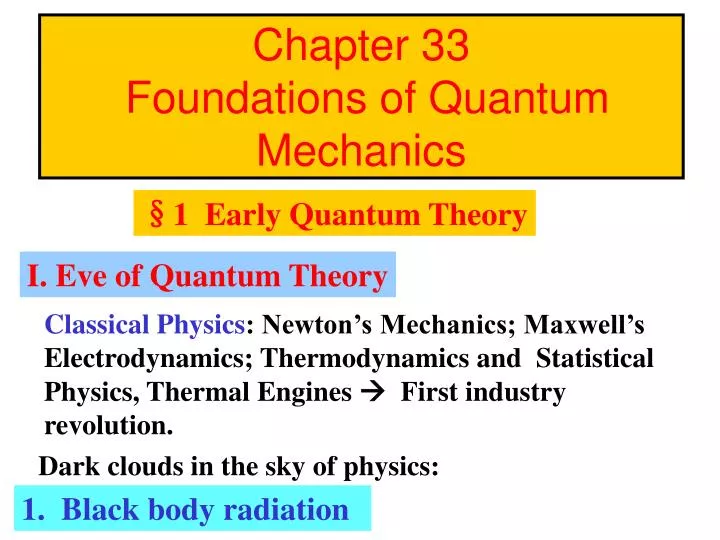 chapter 33 foundations of quantum mechanics