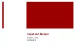 Input and Output - slide 1