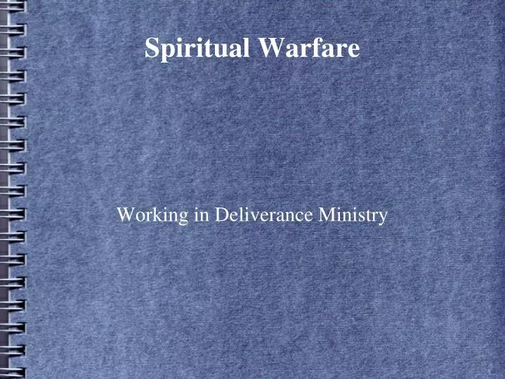 working in deliverance ministry