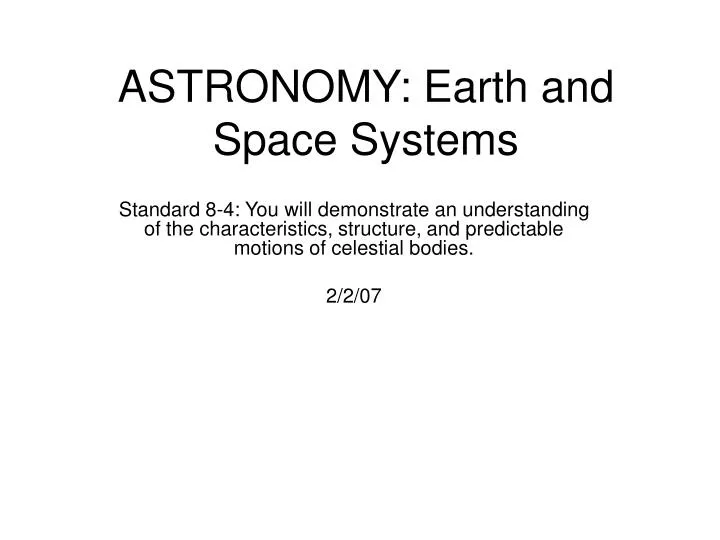 astronomy earth and space systems