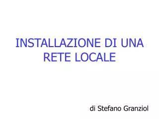 installazione di una rete locale