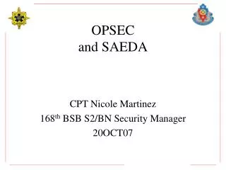 OPSEC and SAEDA