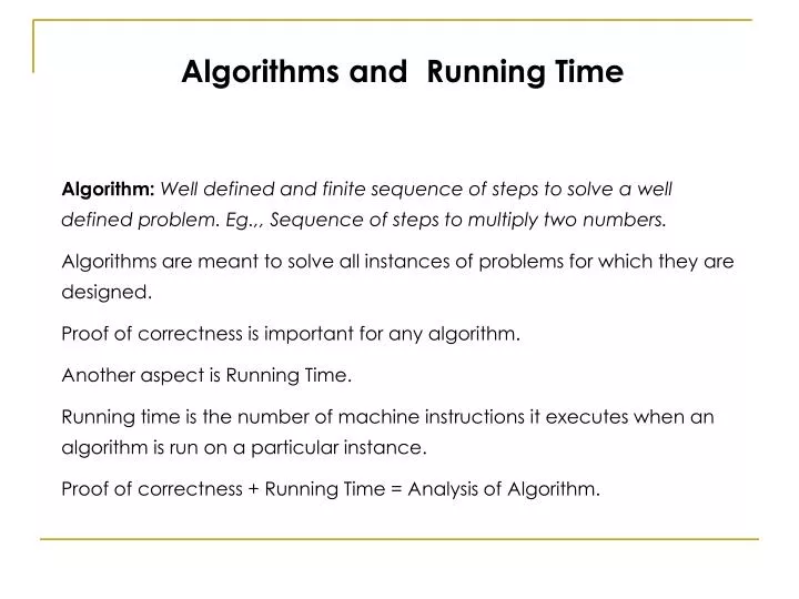 PPT - Algorithms and Running Time PowerPoint Presentation, free download -  ID:4296879