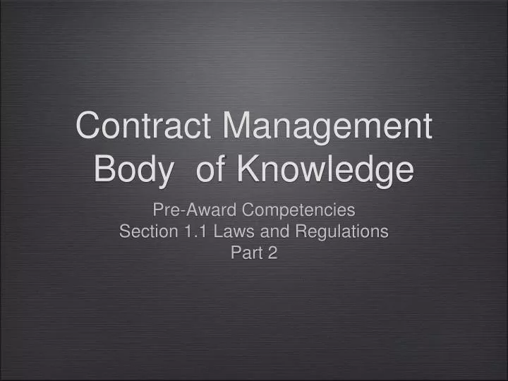 contract management body of knowledge