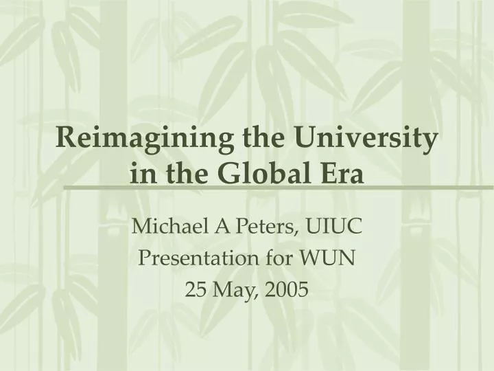 reimagining the university in the global era