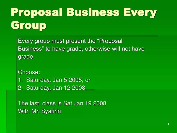 proposal business every group