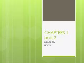 CHAPTERS 1 and 2