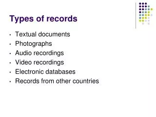 Types of records