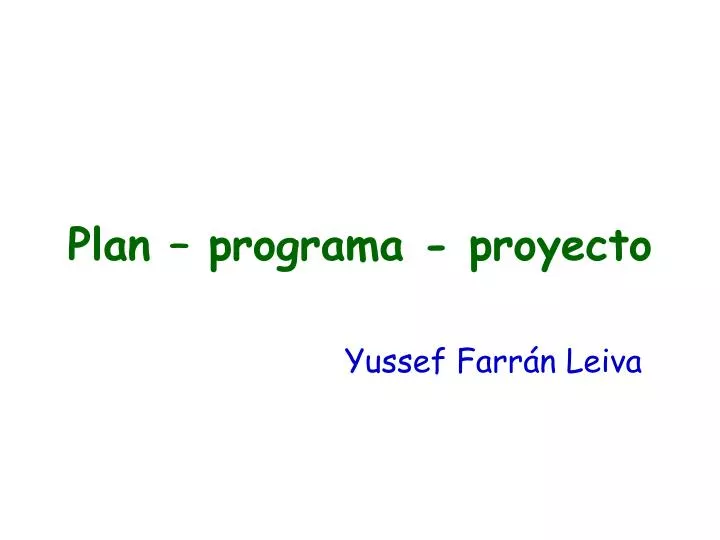 plan programa proyecto