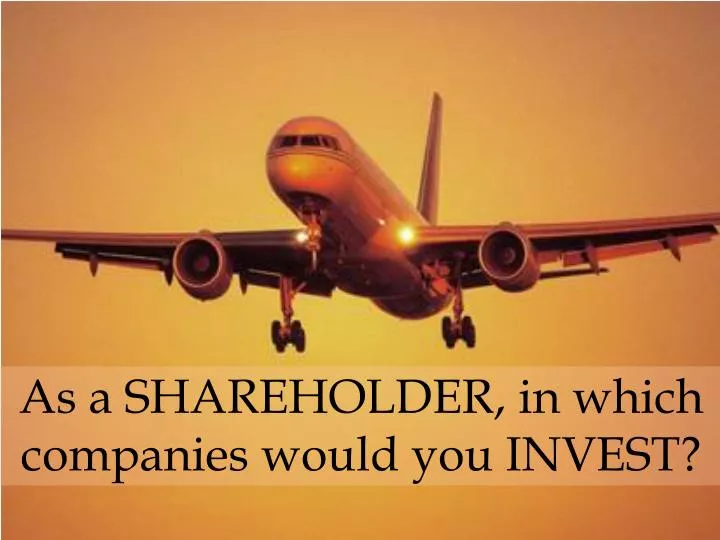as a shareholder in which companies would you invest