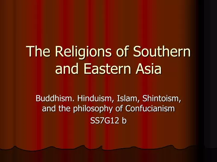 the religions of southern and eastern asia