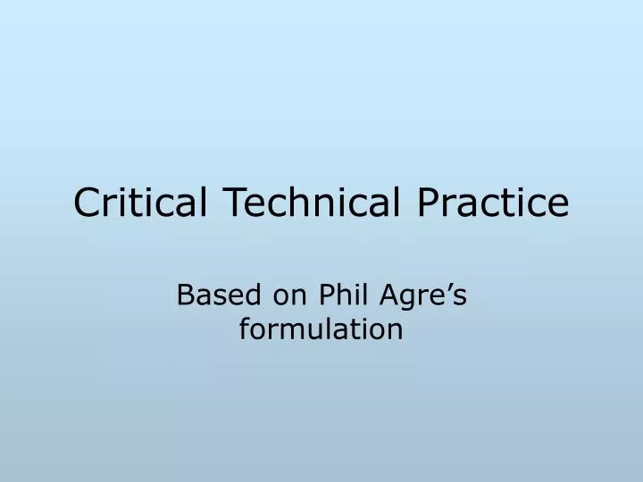 critical technical practice
