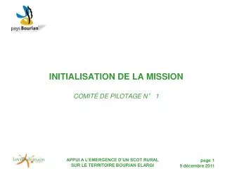 initialisation de la mission comit de pilotage n 1