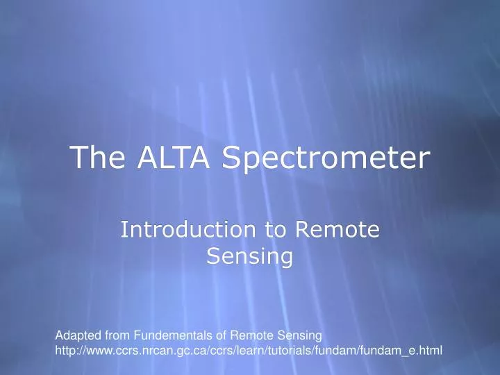 the alta spectrometer