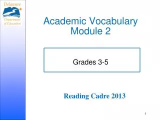 Academic Vocabulary Module 2