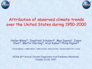 Attribution of observed climate trends over the United States during 1950-2000