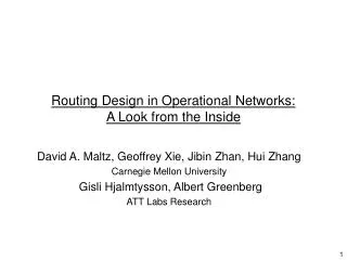 Routing Design in Operational Networks: A Look from the Inside