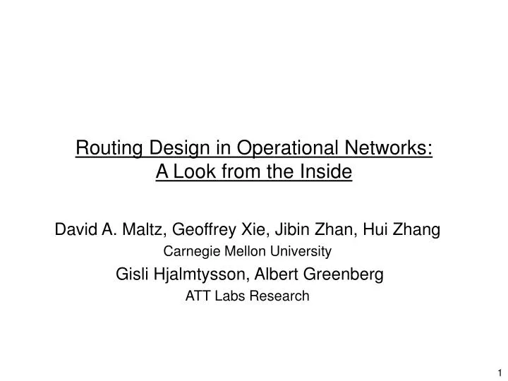 routing design in operational networks a look from the inside