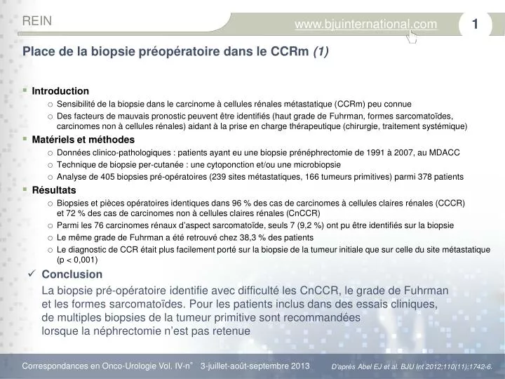 place de la biopsie pr op ratoire dans le ccrm 1