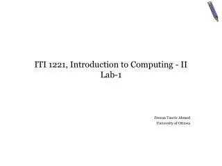 ITI 1221, Introduction to Computing - II Lab-1