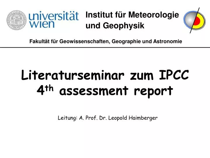 literaturseminar zum ipcc 4 th assessment report