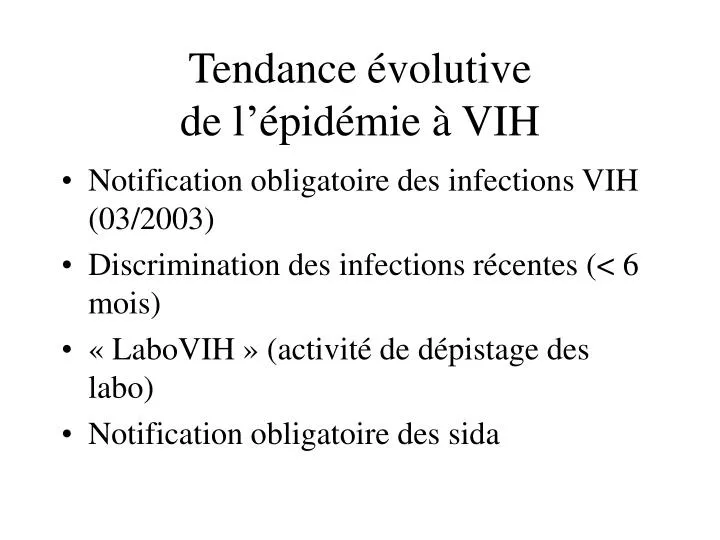 tendance volutive de l pid mie vih