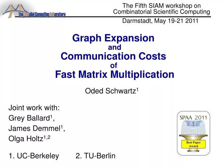 graph expansion and communication costs of fast matrix multiplication
