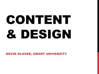 Content &amp; Design