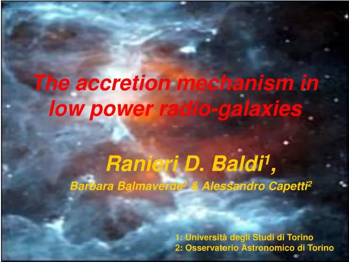 the accretion mechanism in low power radio galaxies
