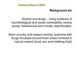 Substance Misuse CAMHS