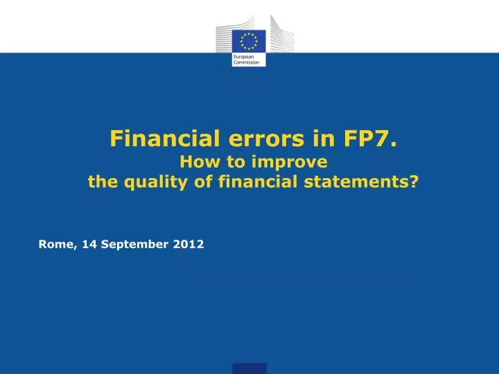 financial errors in fp7 how to improve the quality of financial statements