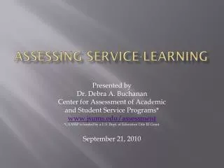 Assessing Service-learning