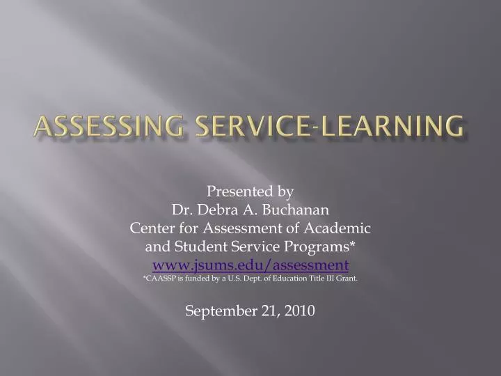 assessing service learning
