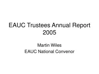 EAUC Trustees Annual Report 2005